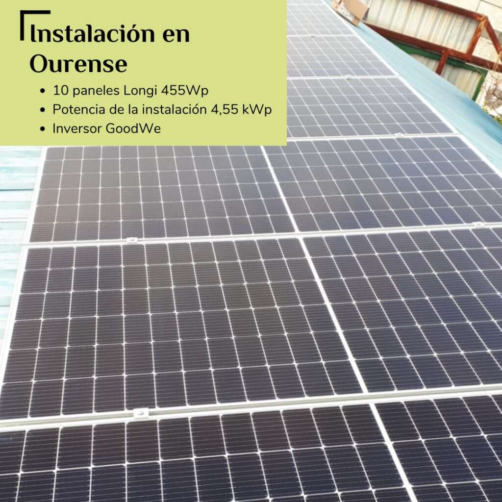 foto instalacion paneles solares en Ourense