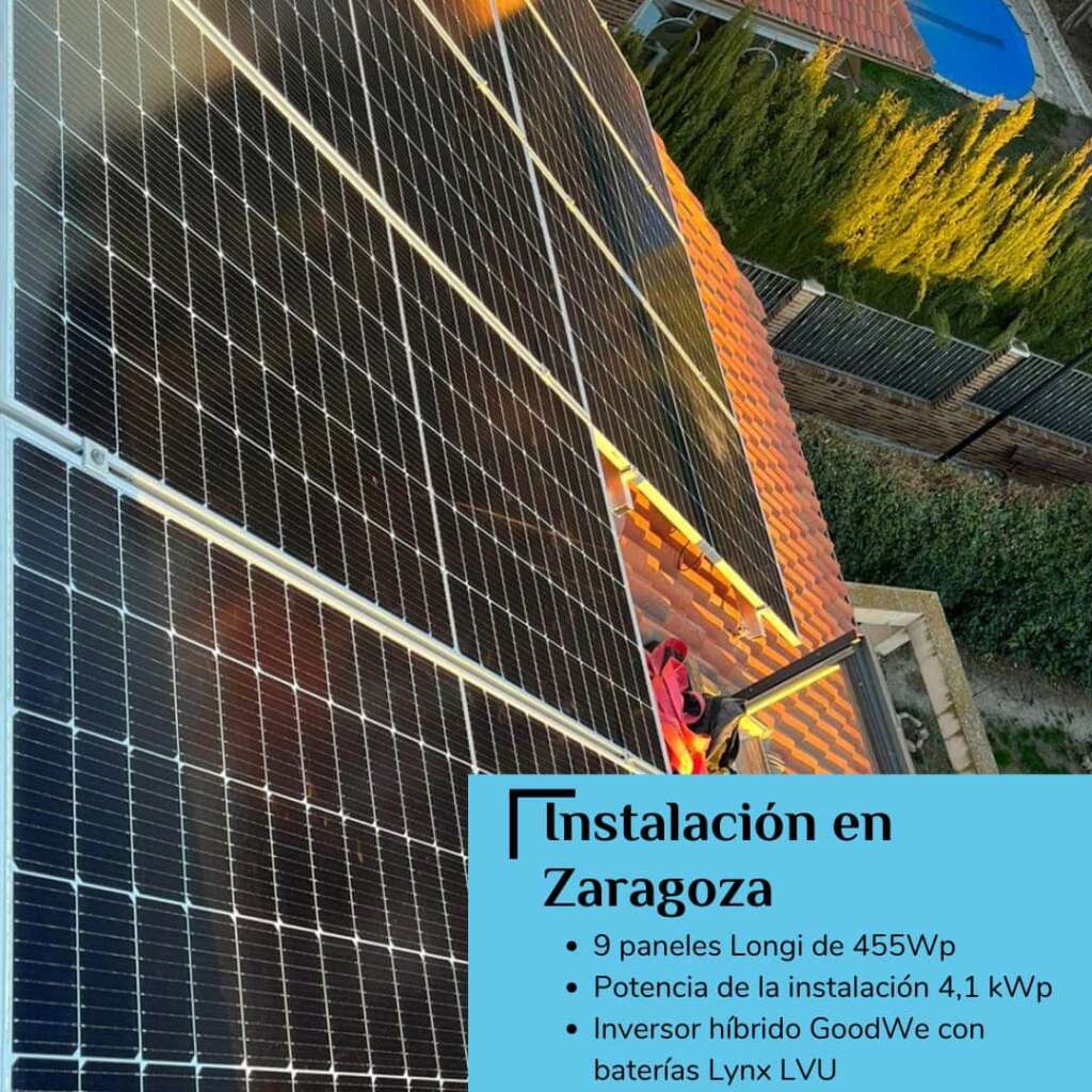 foto instalacion paneles solares en zaragoza