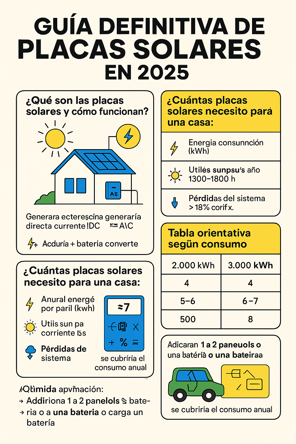 La guía definitiva de placas solares 2025 infografia