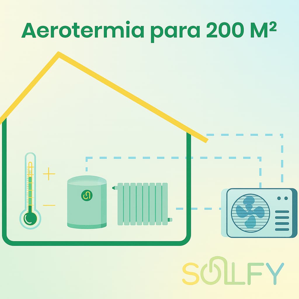 aerotermia precio 200 m2 con radiadores
