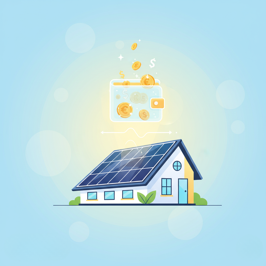 Hogar con sistema de autoconsumo solar y batería virtual para reducir la factura eléctrica