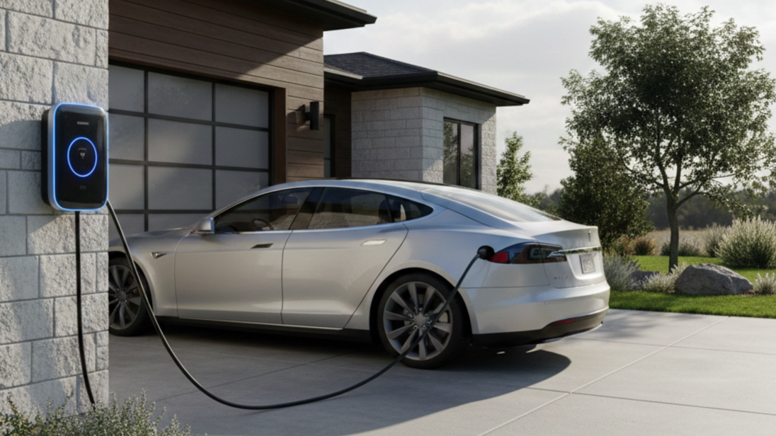 Coche-electrico-cargando-en-un-wallbox-doméstico.